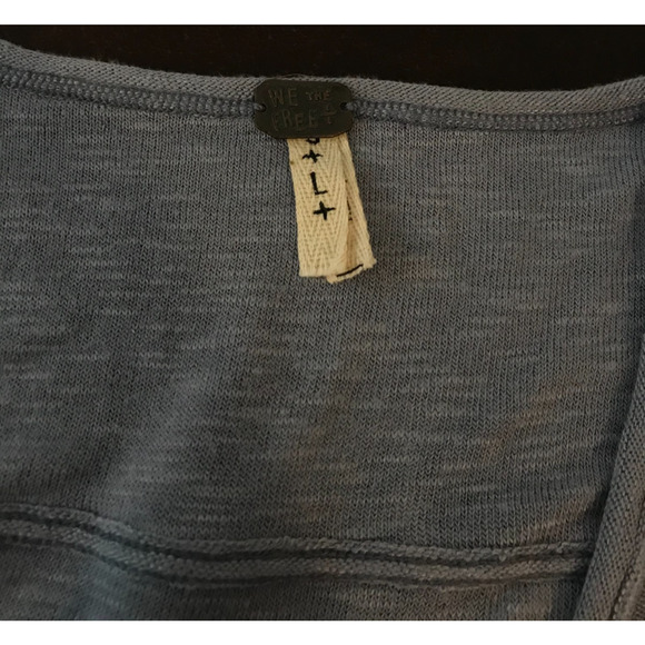 Free People We The Free Women’s Long Sleeve Blue/Gray Faux Wrap Top - Size Large - Picture 5 of 11